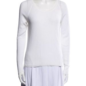 Rag and Bone white scoop neck, long sleeve white top S